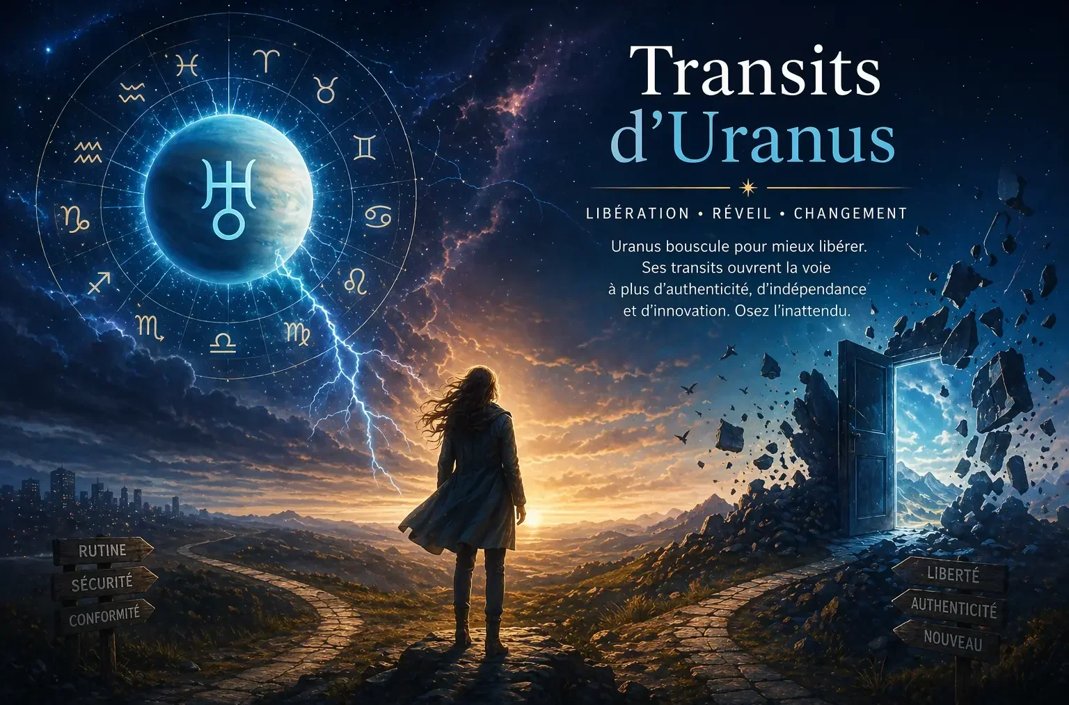Transits d'Uranus : signification, effets et interprétation