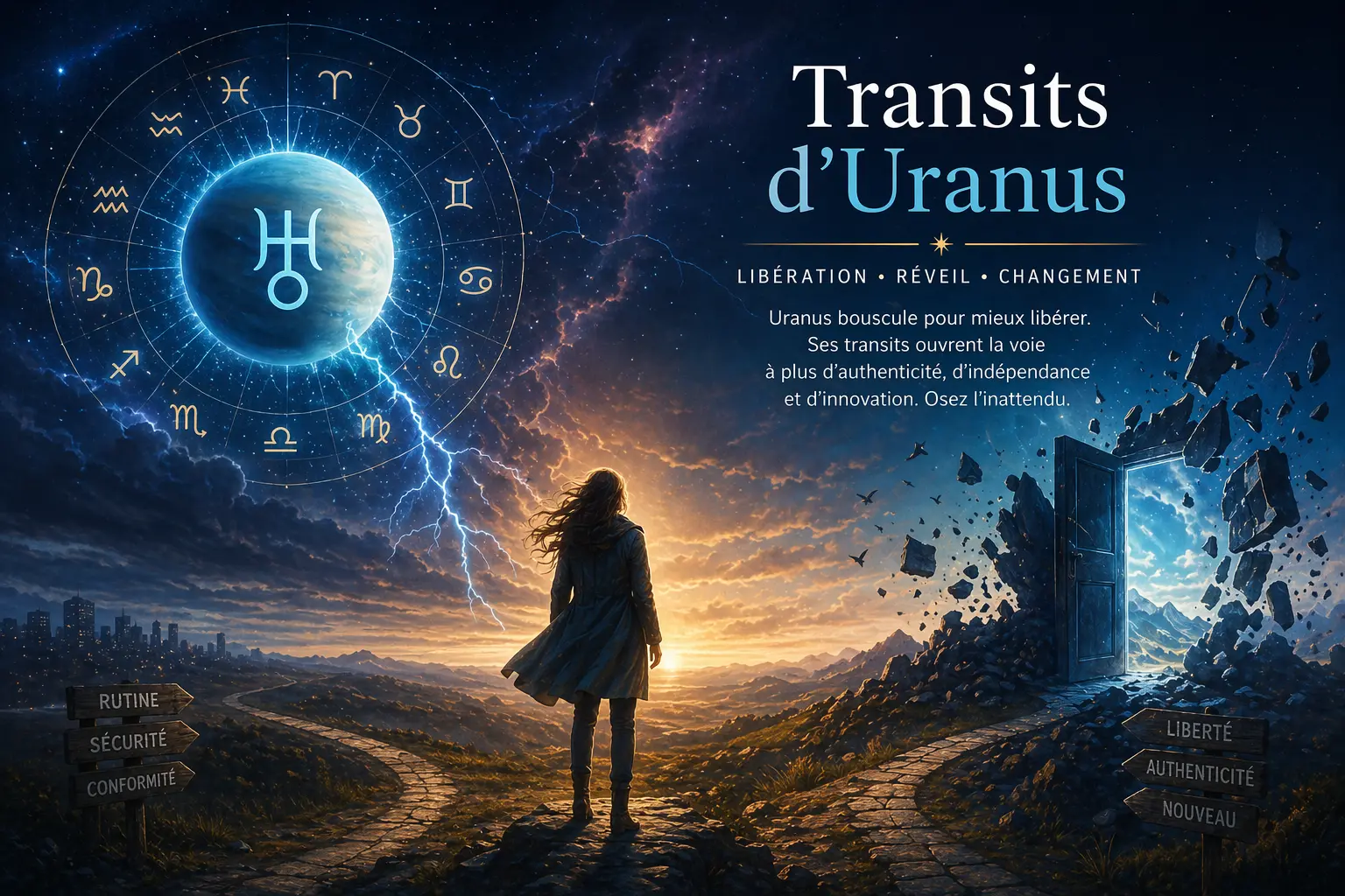 Transits d'Uranus : signification, effets et interprétation astrologiques