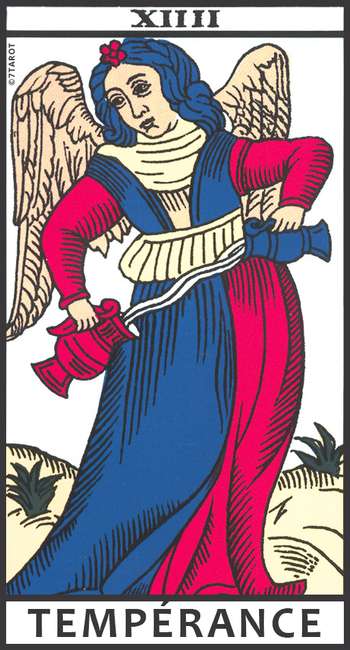 Carte de la Tempérance du Tarot de Marseille