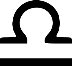 Glyphe du signe astrologique de la Balance