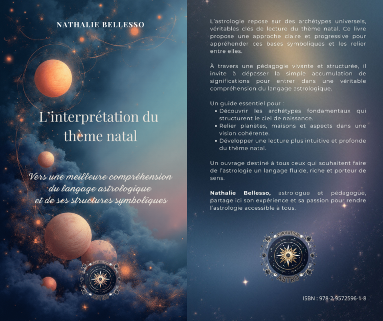 Couverture du livre d'astrologie de Nathalie Bellesso : L'interprétation du thème natal